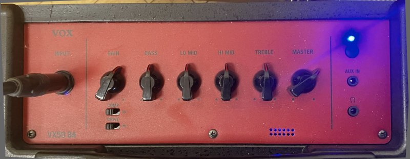 Photo meiner Einstellung am VOX VX50BA Bass Combo mit Nutube-Technologie und 50 Watt Verstärker